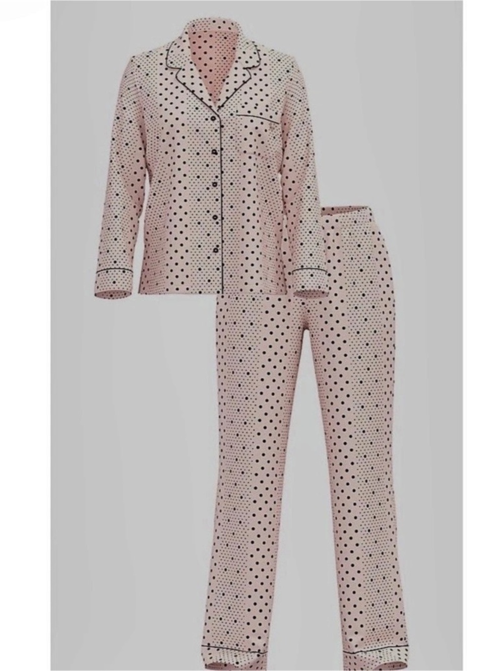 Victoria's Secret Soft Modal Long Pajama Set Pink & Black XXL